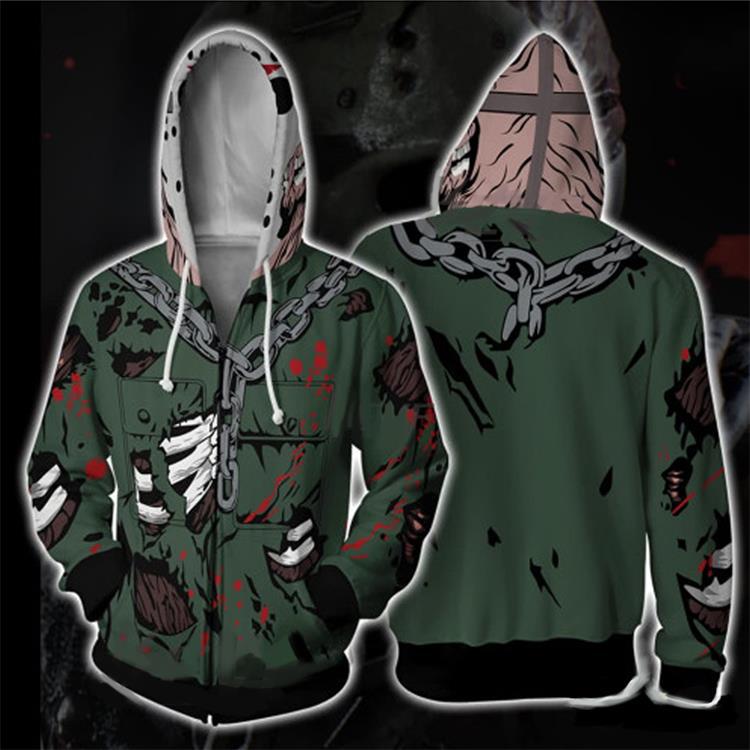 Jason Voorhees Hoodie Jacket Friday The 13th 3d Zip Up Coat Cosplay Adorecosplay Com - roblox jason voorhees jacket