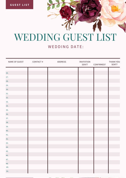 include wedding planner in guest list