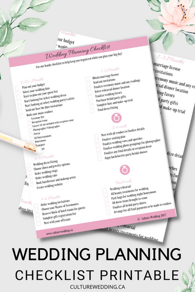 FREE Wedding Checklist 12 Month Checklist- The Best Wedding To Do List ...