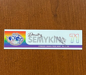 Autographed #71 Dmitry Semykin Pride Nameplate - April 23, 2022