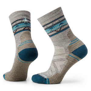 Women's Hike Light Cushion Zig Zag Valley Mid Crew Socks - Blue Sky Outfitter