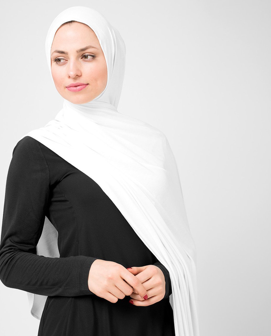 Premium Jersey Hijab - Black and White Striped - ShopperBoard