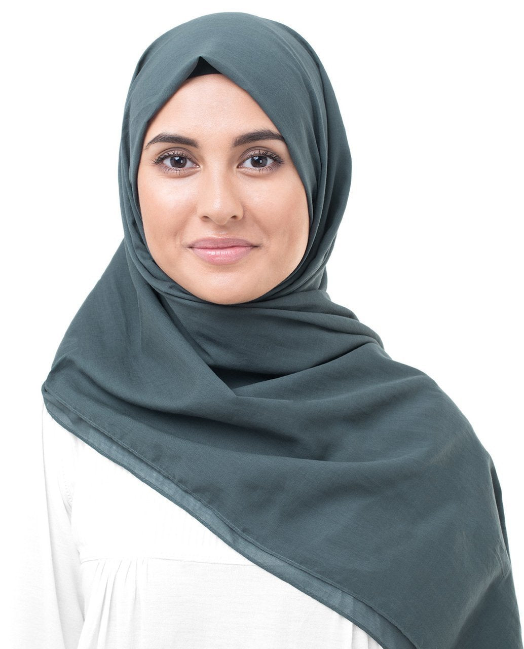 Dark Slate Blue Cotton Voile Hijab Scarf - MeHijabi.com