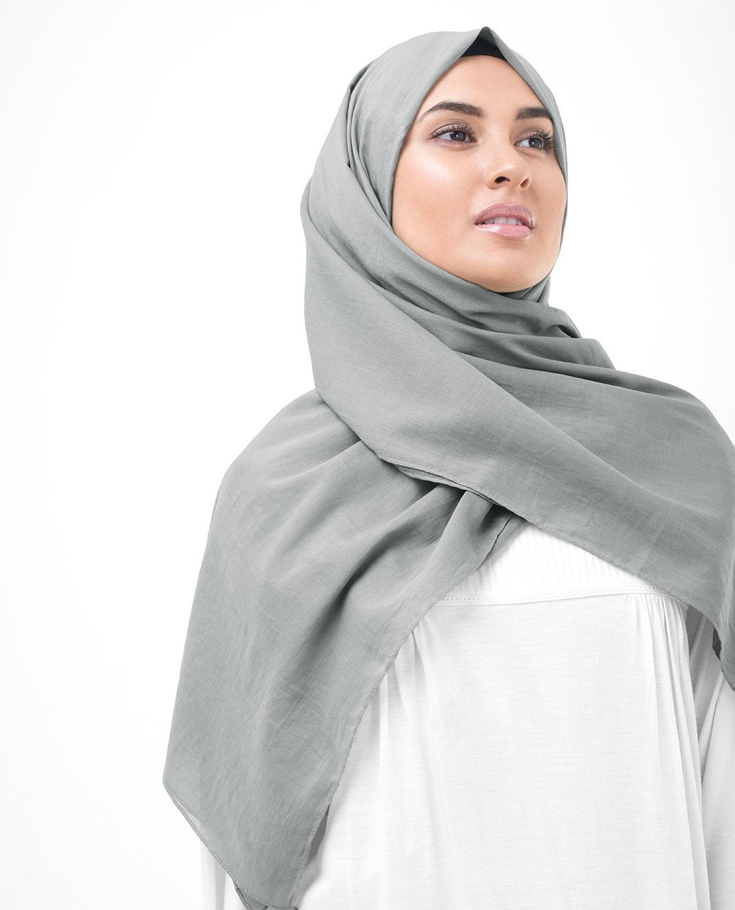 grey voile scarf