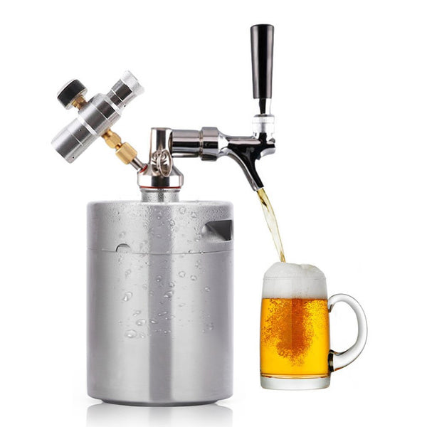 Portable Pressurized Keg Growler for Craft Dispenser System CO2 Adjustable Draft Beer Faucet with Perfect Pour Regulator | Kegerator Home Brew Maker | 64 oz 2L buy purchase for sale price review best comparison