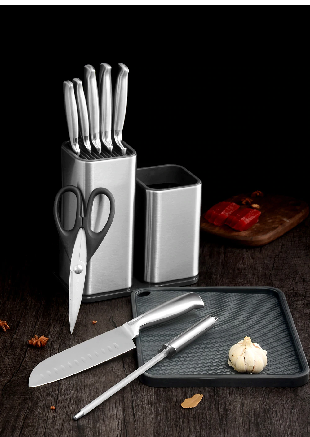 Universal Heavy Duty Professional Kitchen Knife Set Holder Box | Knives Storage Tool | Knife Organizer Bucket Case | Cutlery Knives Storage Utensils Organizer Set | Kitchen Knife Block | Chef Knife Drawers | Universal Knife Block with Slots for Scissors and Sharpening Rod Knife Holder Knives Storage - Knife Protector