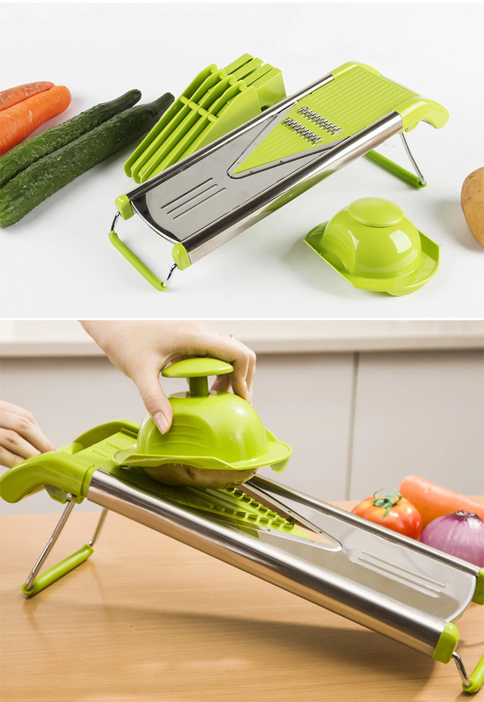 Mandoline Slicer for Kitchen 6 in 1 Vegetable Slicer Multi Blade Removable  Slicer Vegetable Cutter Foldable Food Cheese Potato Slicer Julienne