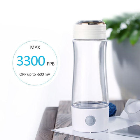 Hydrogen Water Bottle Portable Rechargeable Hydrogen Water Generator Bottle  with New SPE and PEM Technology,Rechargeable Glass Hydrogen Water Machine