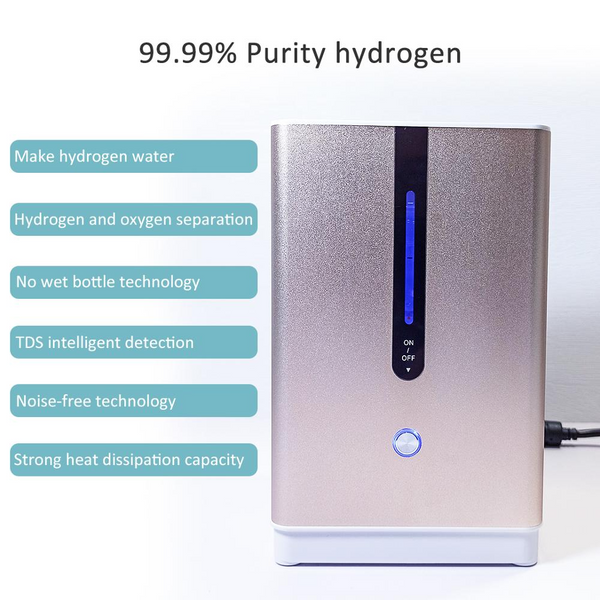 2021 New 99.9% Purity Hydrogen Inhaler Machine for Home Use | SPE PEM Hydrogen Inhalation Therapy Machine | 2-in-1 Nasal Inhalation and Hydrogen Infusion Water Generator Ionizer Countertop | Ultra High Hydrogen Concentration Device