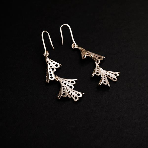 92.5 SILVER PERFORATED CONES EARRING