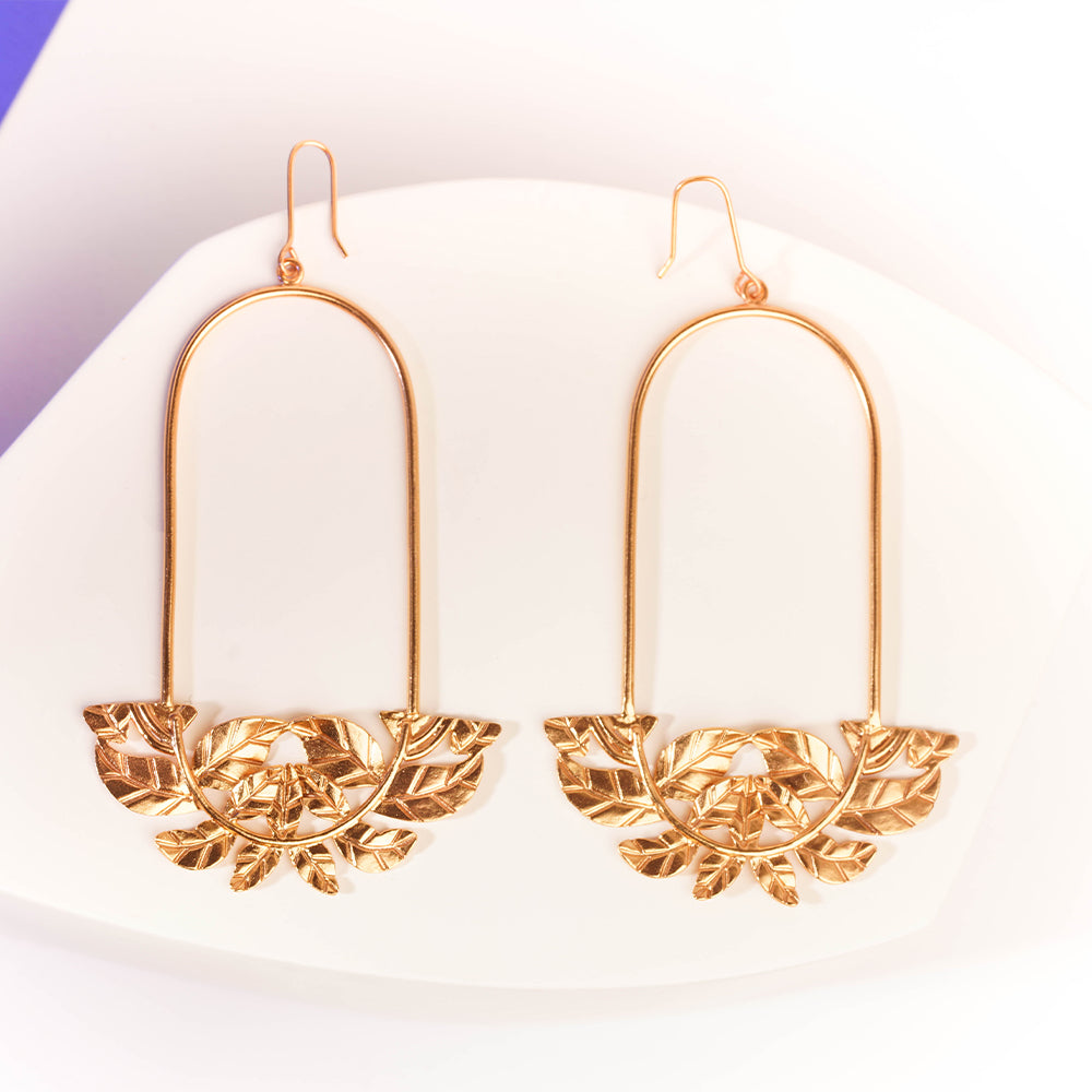 TWISTED LEAF EARRINGS