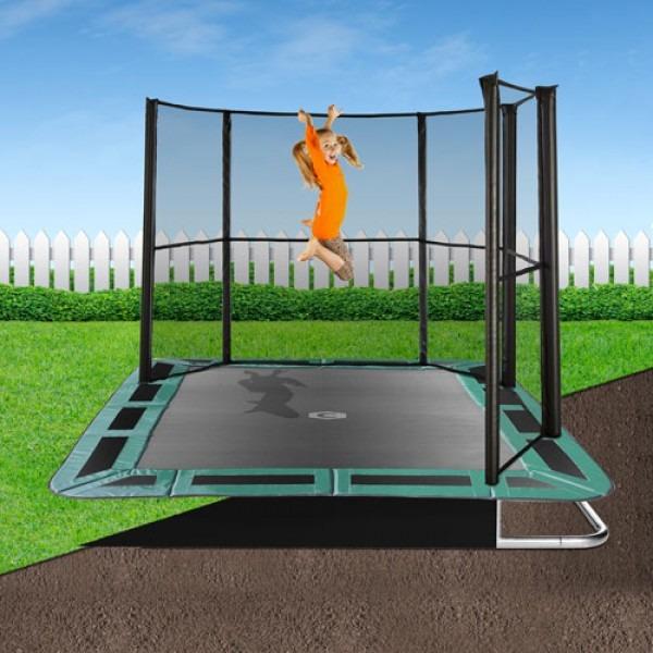 in ground rectangle trampoline