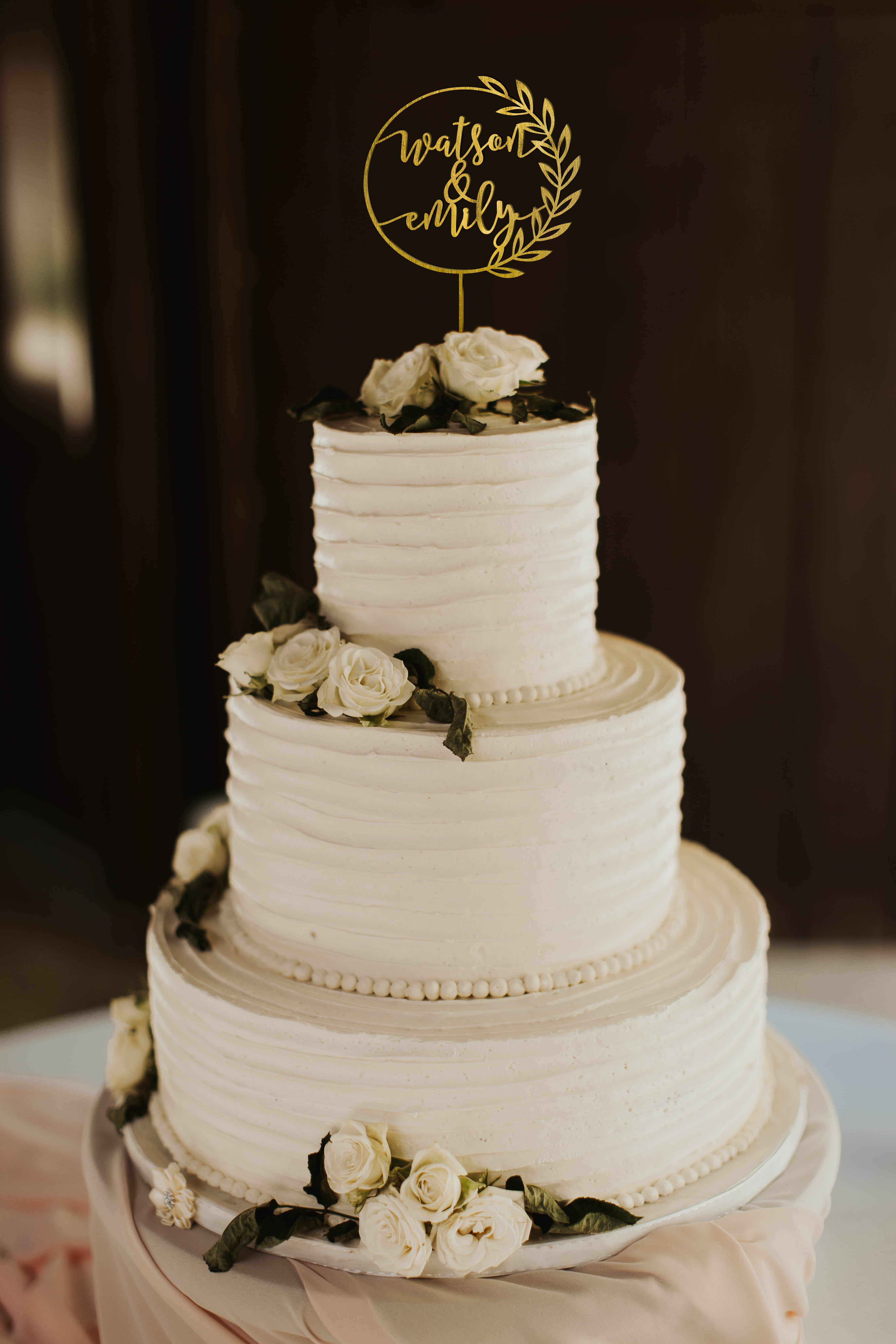 Personalized Wreath Style Rustic Cake Topper Apkbridal