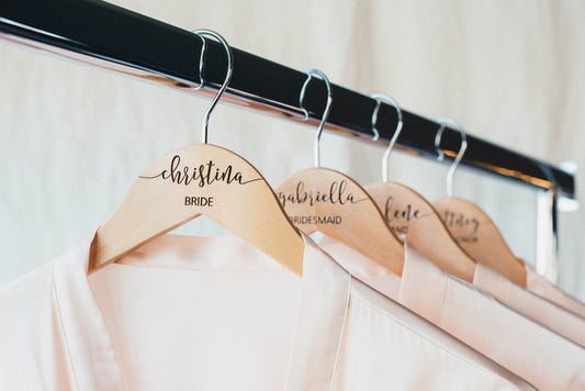 Custom Wedding Hangers - White Wooden Hangers –