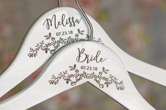 Personalized Bridesmaid Hangers - Wedding Hanger - Bridal Dress Hanger HG100