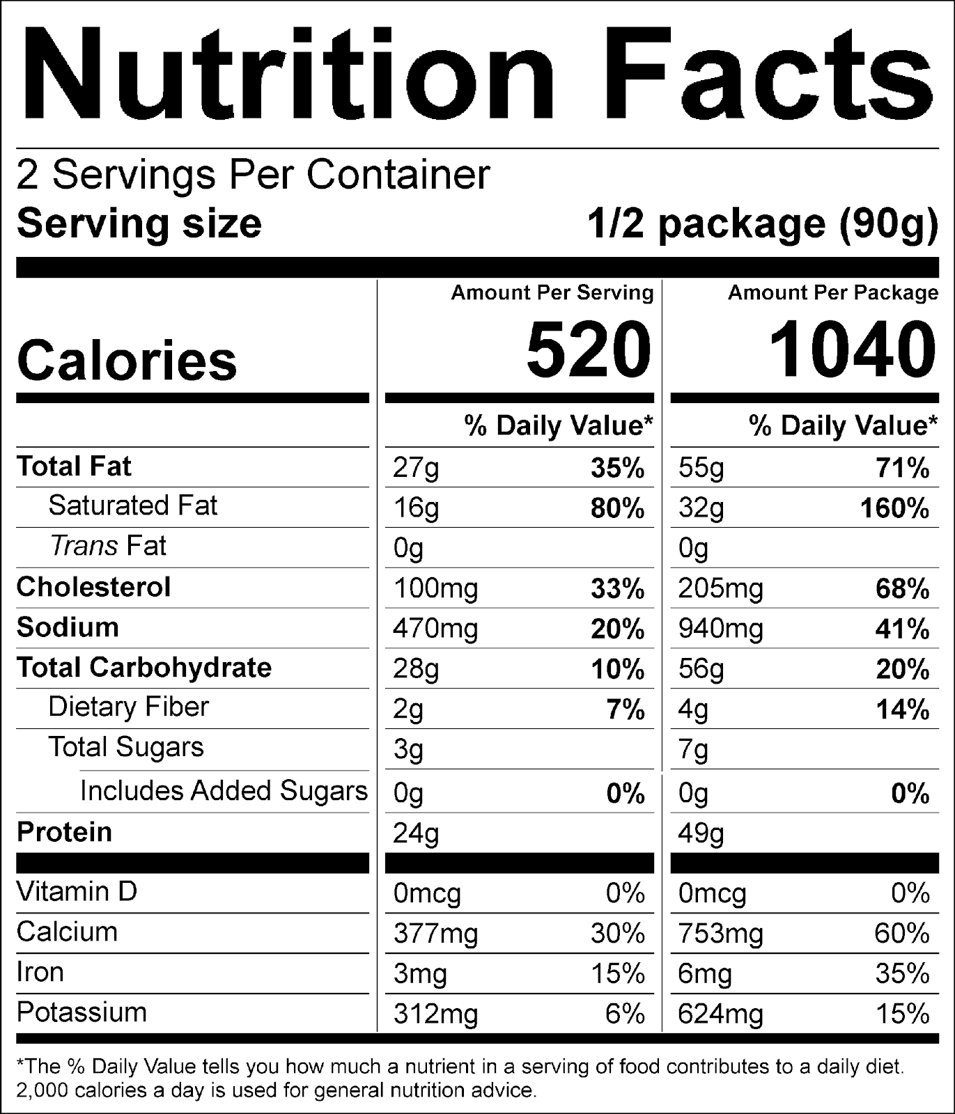 Beef Pasta Marinara Nutrition Facts