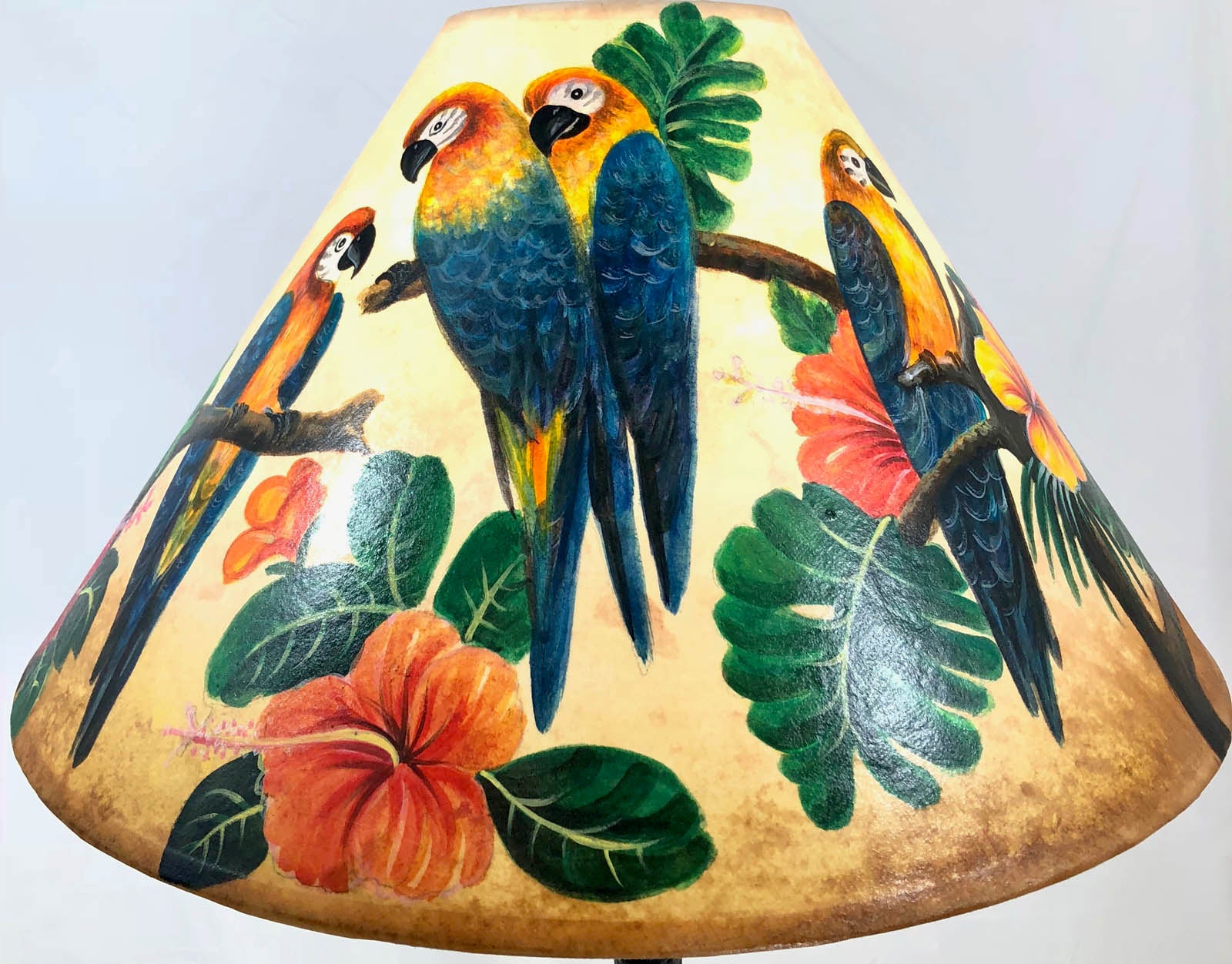 tropical bird lampshade