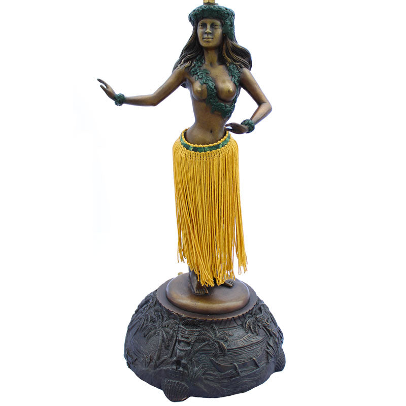 bronze hula girl lamp