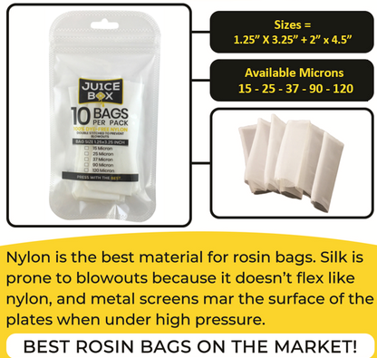  Squish Bags - Rosin Press Bags (2.5 x 4.5) - 100 pack (90  micron) : Musical Instruments