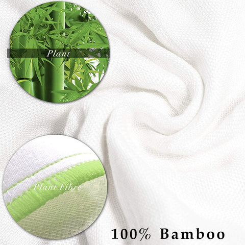 image of bamboo towels with close up bamboo fibres