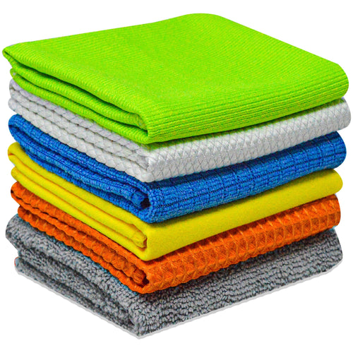 SINLAND Microfiber Dish Cloth for Washing Dishes Dish Rags Best Kitchen  Washcloth Cleaning Cloths with Poly Scour Side 5 Color Assorted  12inchx12inch 10pack Assorted Color 12inchx12inch 10pack