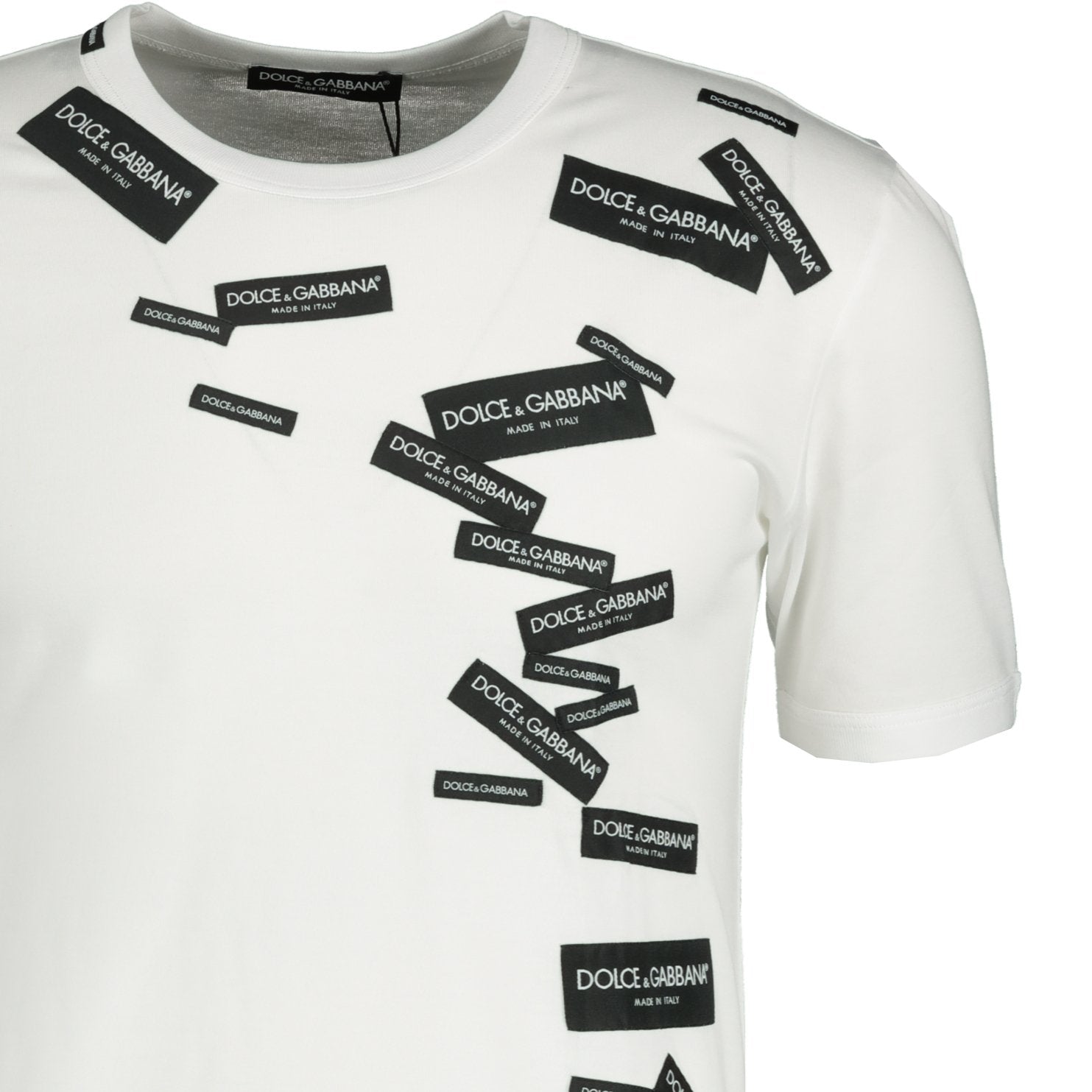 Dolce & Gabbana All Over Label Logo T-Shirt White | chancefashionco