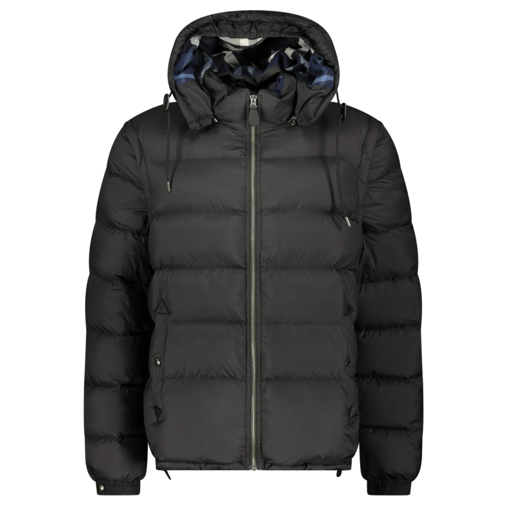 Burberry 'Basford' Detachable Sleeve Hooded Down Jacket Black |  chancefashionco