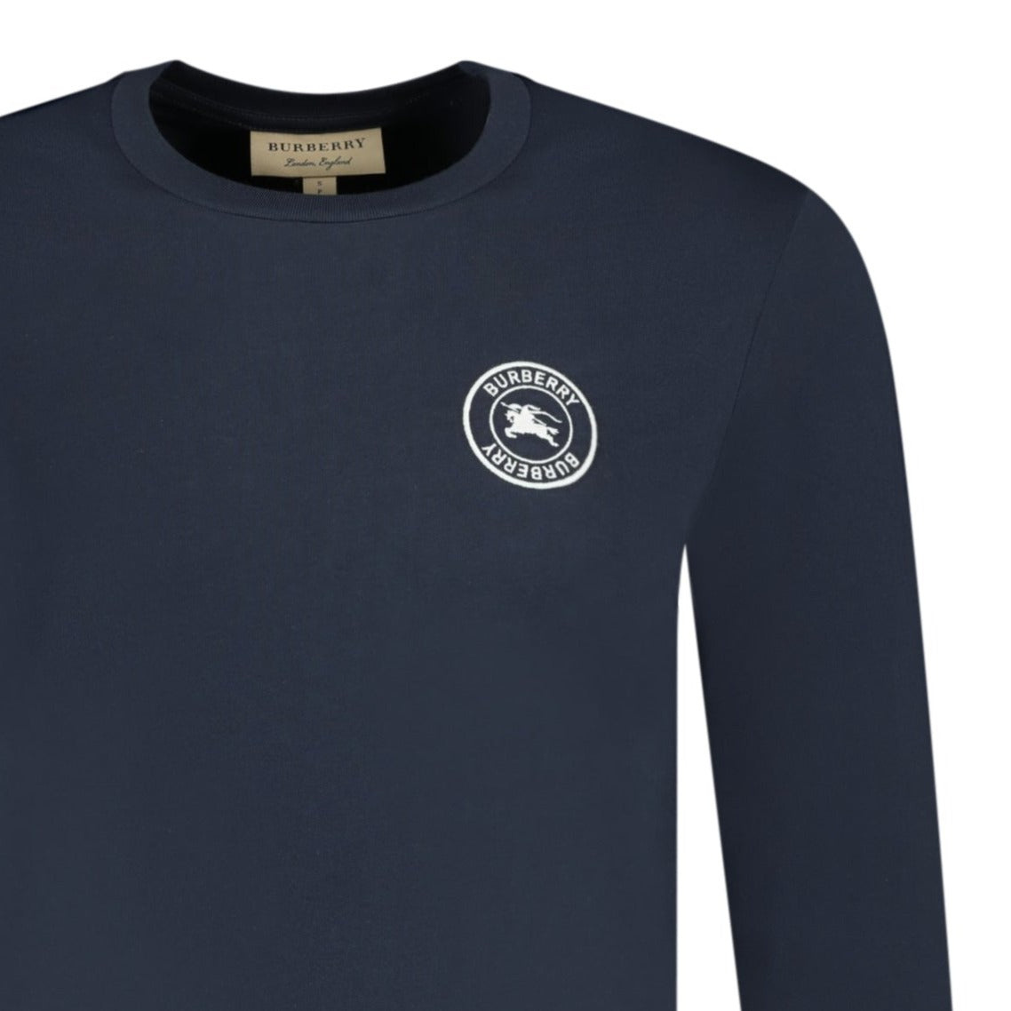 Burberry Long Sleeve Logo Print T-Shirt Navy | chancefashionco