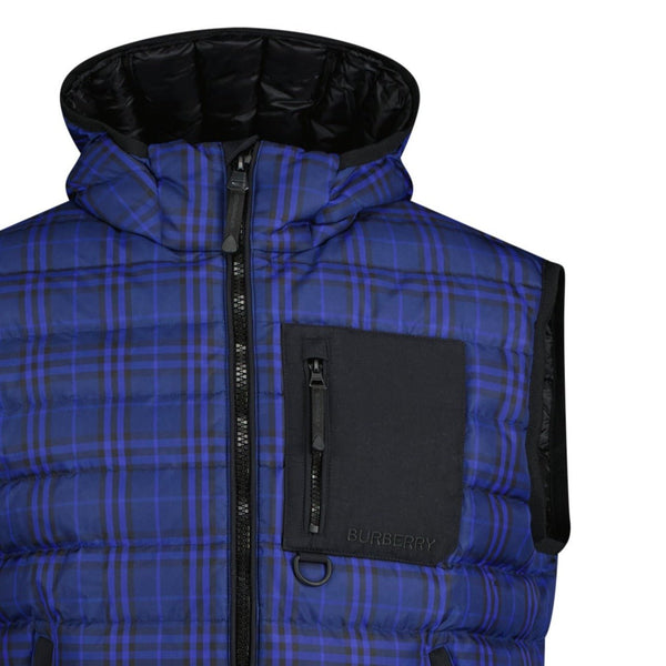 Burberry 'Loxwood' Check Gilet Blue | chancefashionco