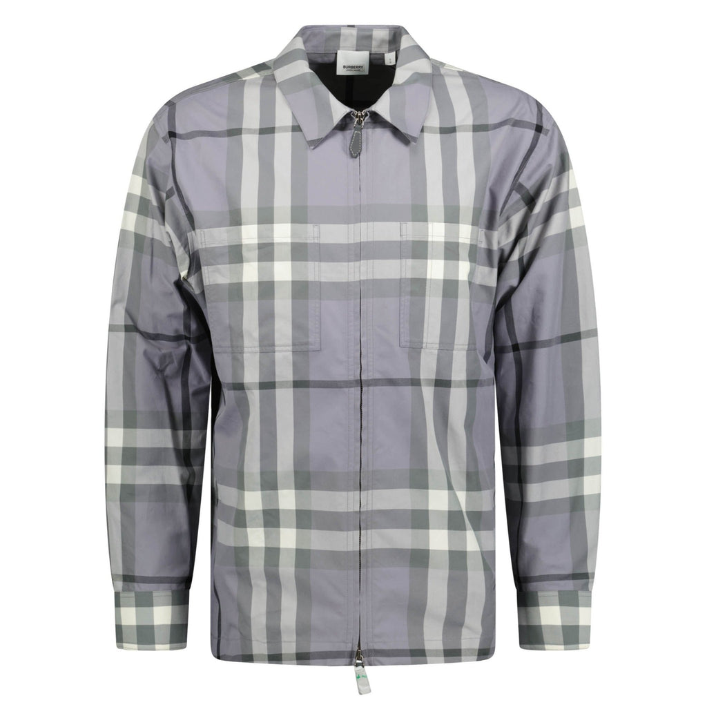Burberry 'Whincup' Zip-Up Check Overshirt Yellow & Grey 