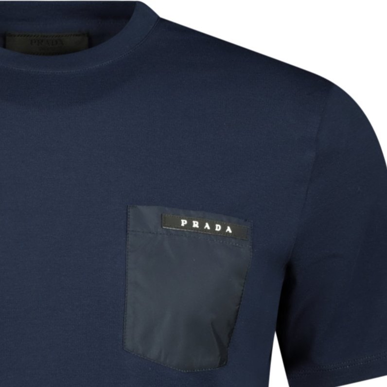 Prada Nylon Pocket T-Shirt Navy | chancefashionco