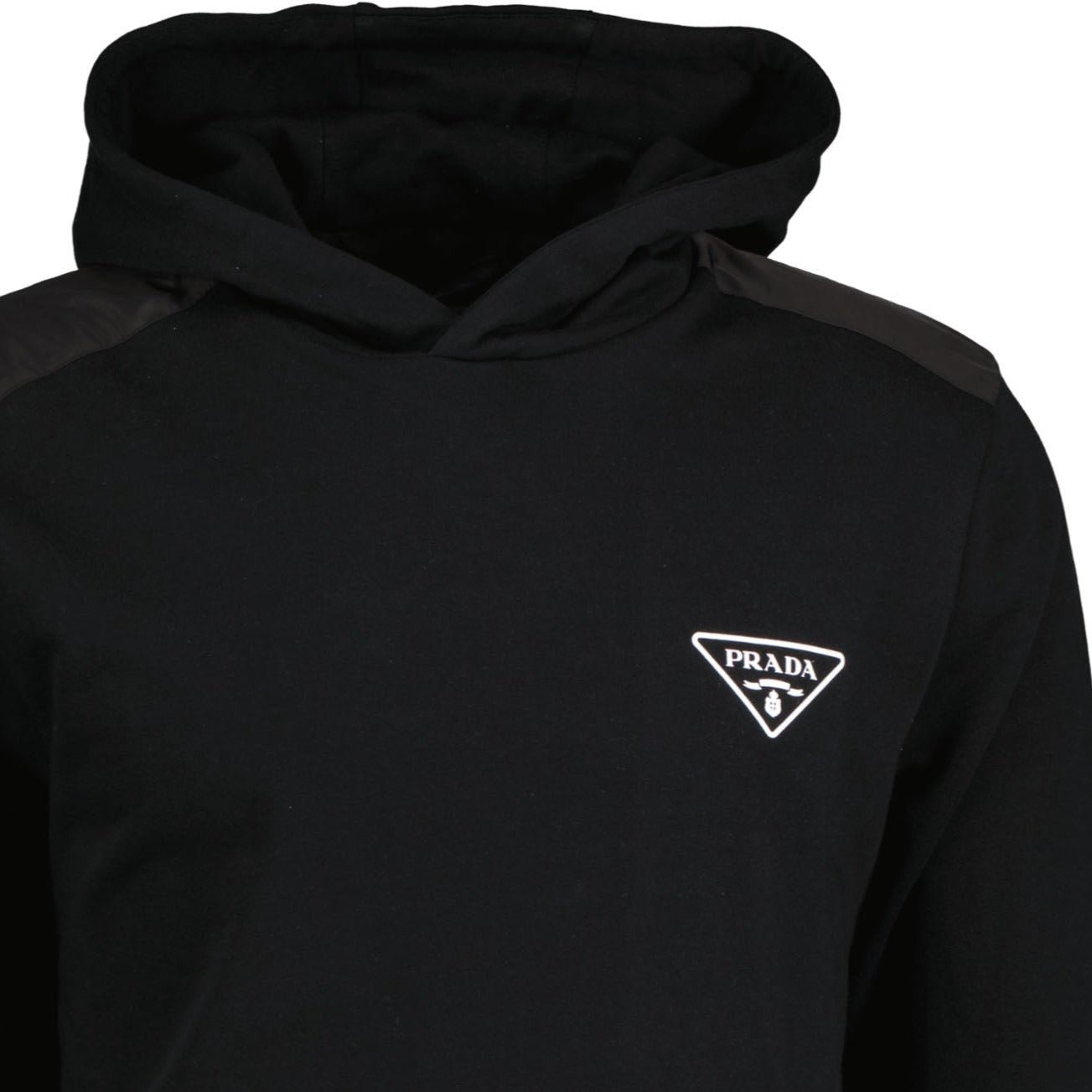 Prada Triangle Logo Black Hoodie | chancefashionco