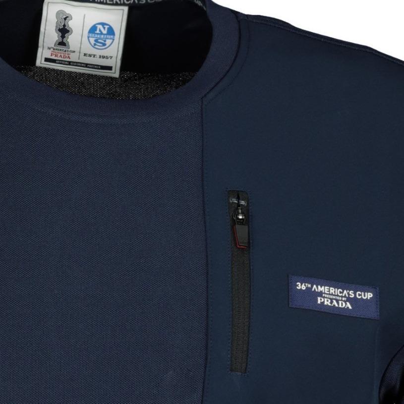 Prada x North Sails Zip Pocket T-Shirt Navy | chancefashionco