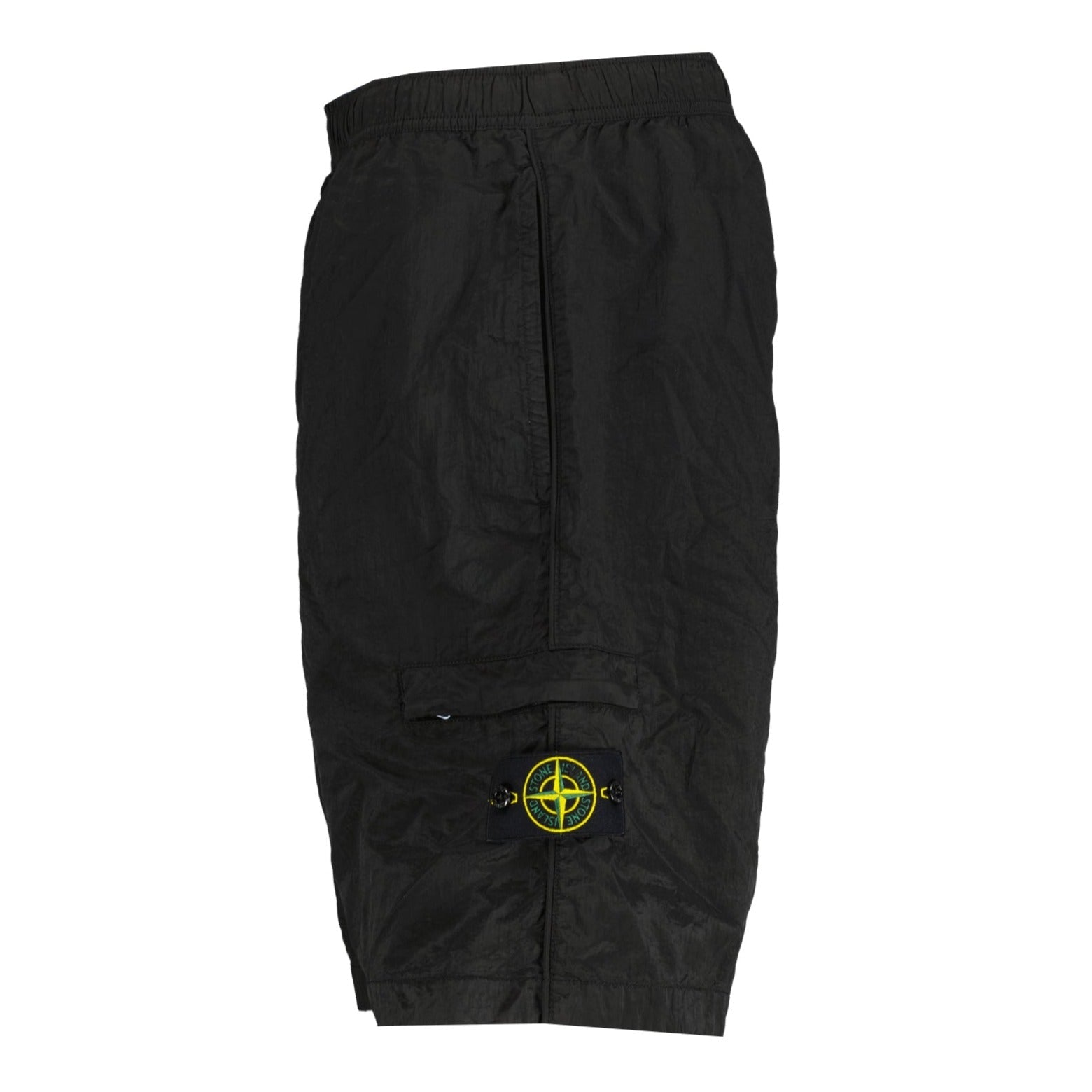 stone island black nylon shorts