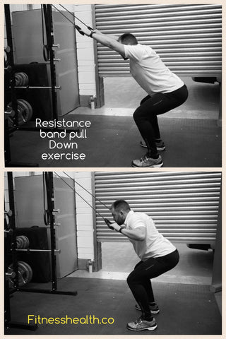 Resistance band pulldown exercise