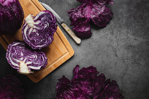 Red cabbage sliced