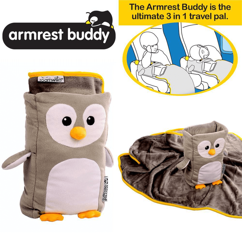 Armrest Buddy Kids Travel Pillow And Blanket Set Roamwild