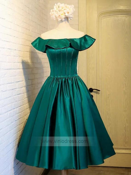 Emerald Green Satin Homecoming Dresses SD1079 – Viniodress