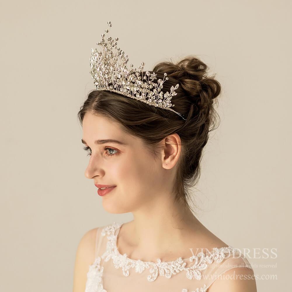 Silver Bridal Tiara Quinceanera Crown AC1231 –