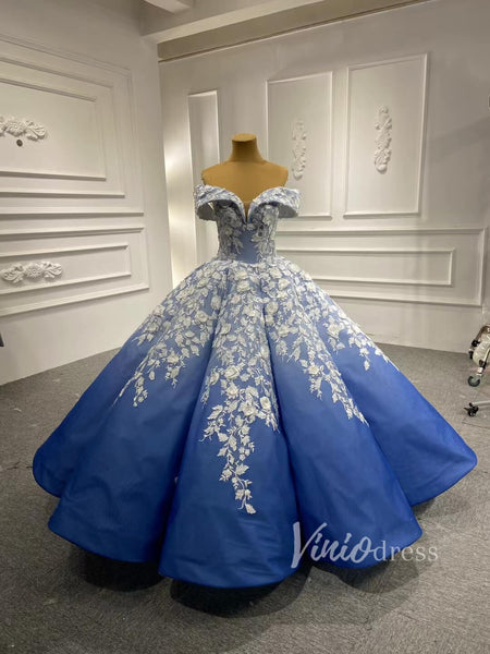 Off the Shoulder Ombre Blue Ball Gowns for Debutante 66698 viniodress ...