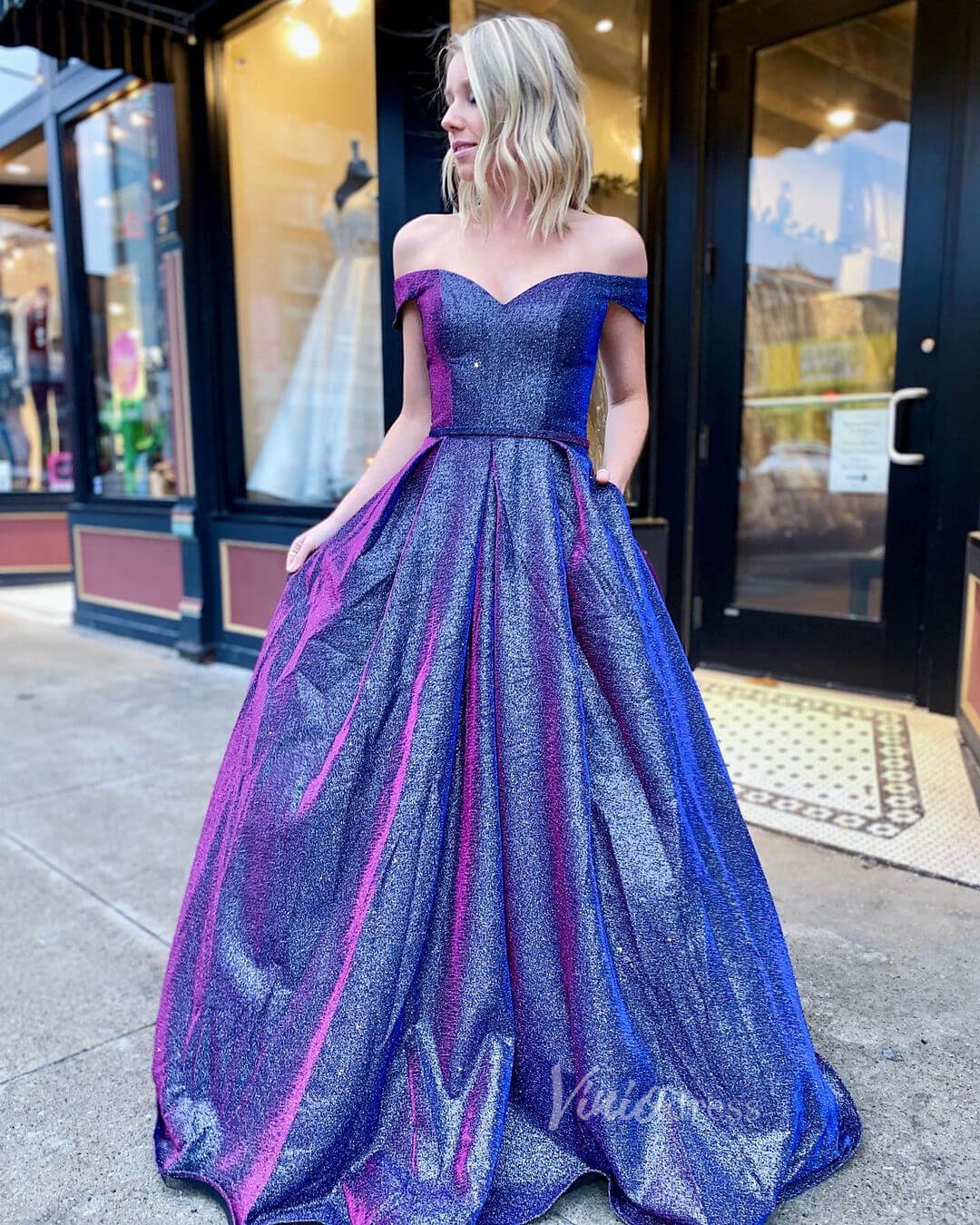 Royal Blue Sparkly Prom Dress