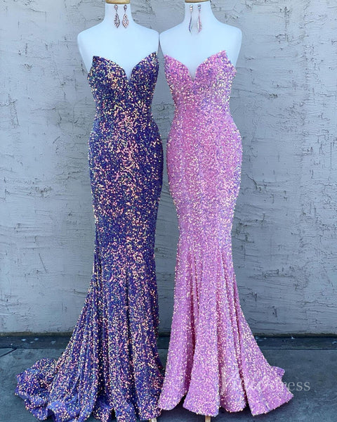 Strapless Sparkly Sequin Mermaid Prom Dresses FD3311 – Viniodress