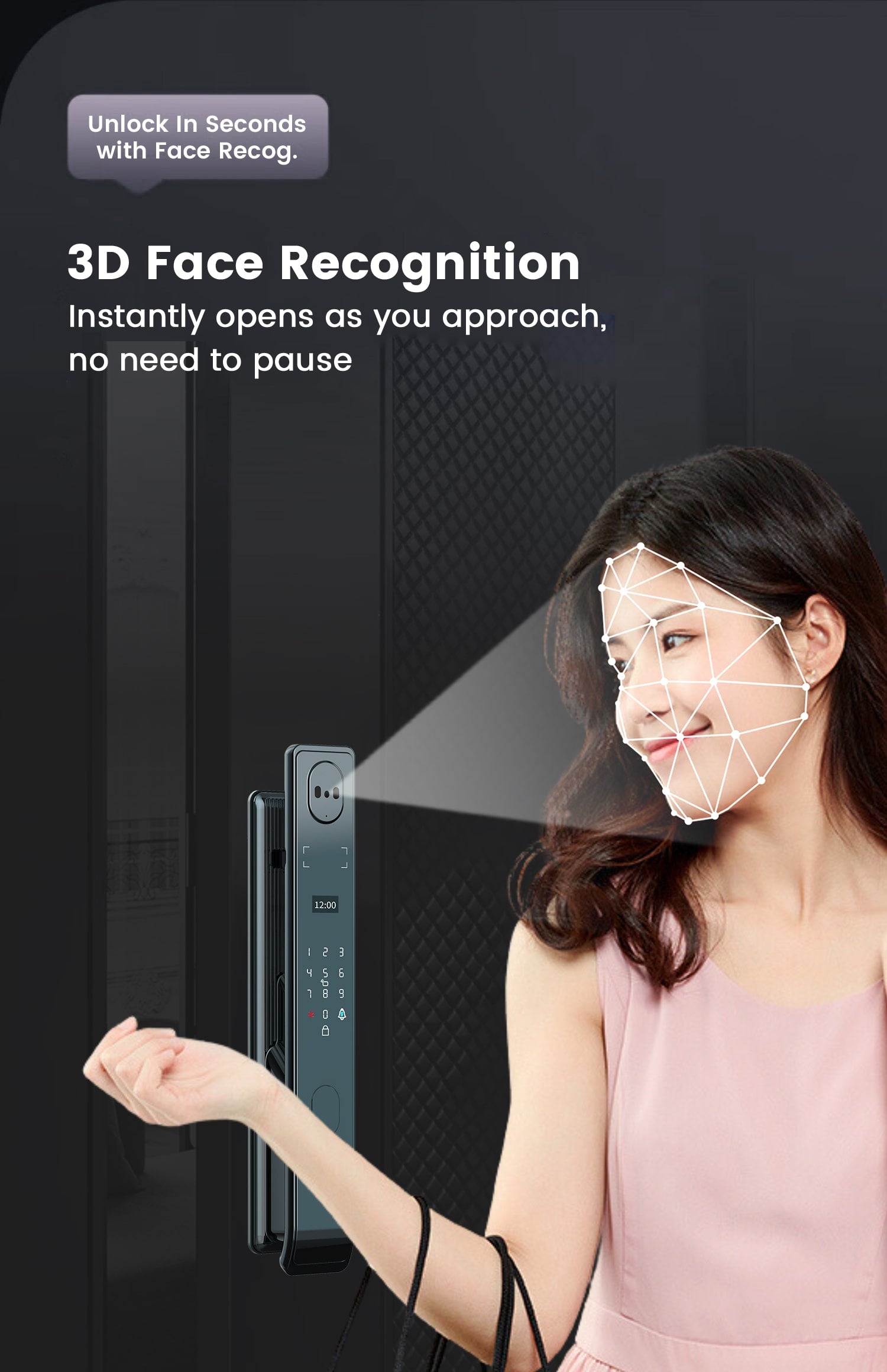 SINGGATE FR005 PRO 3D Face & Finger Vein Recognition Digital Door Lock Long Desc. Introduction 02