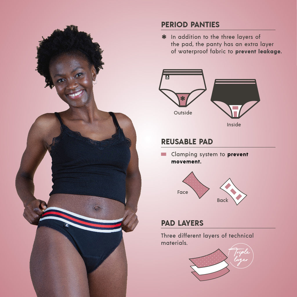 XULA Eco Period Underwear  Chloe Magic Panty + Moderate Flow Pad Pack –  PRESENCE Paris