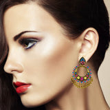 Sarah Jaipur Designer Fusion Chandbali Earrings for Girls Stylish Hanging Earrings for Women