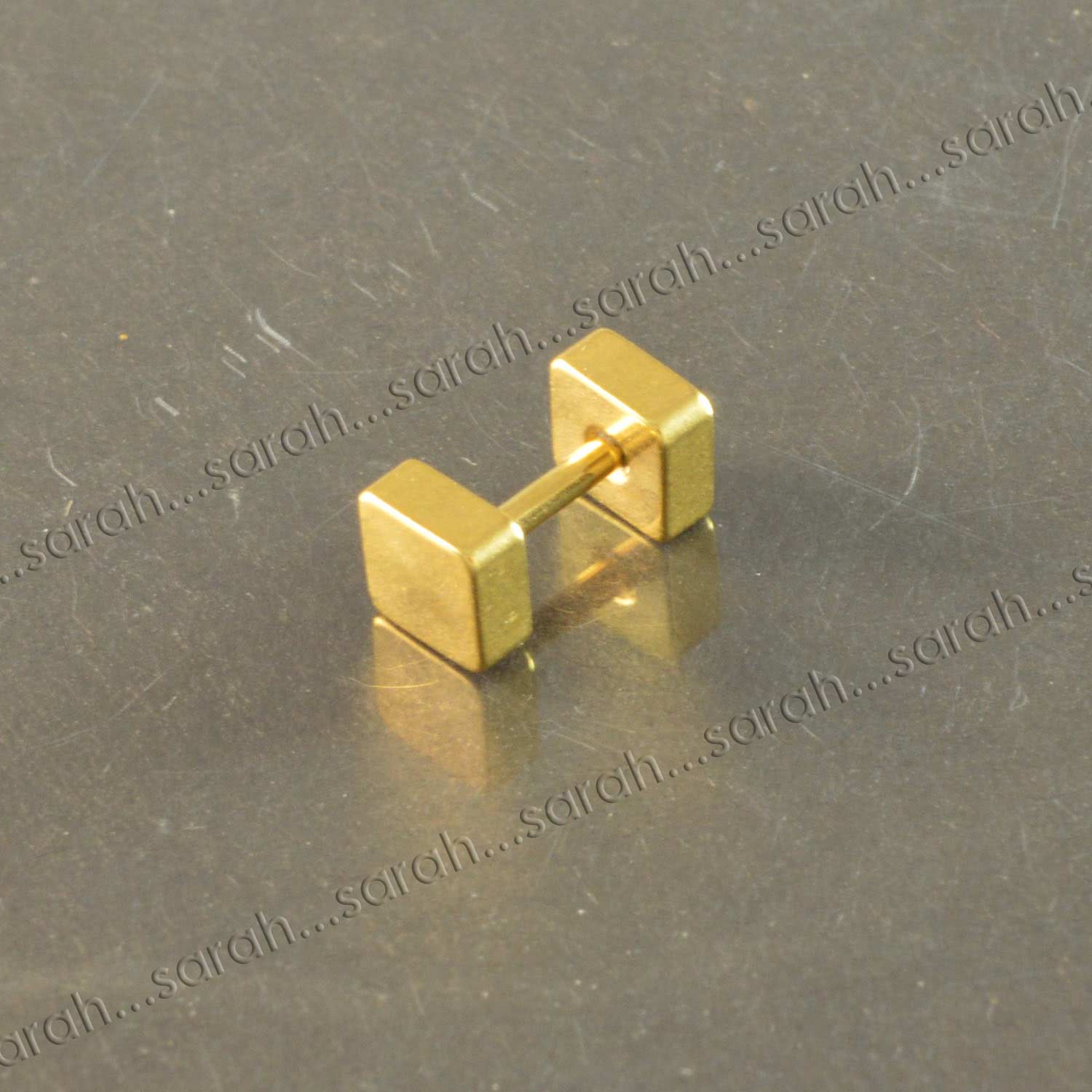 men's plain gold stud earrings