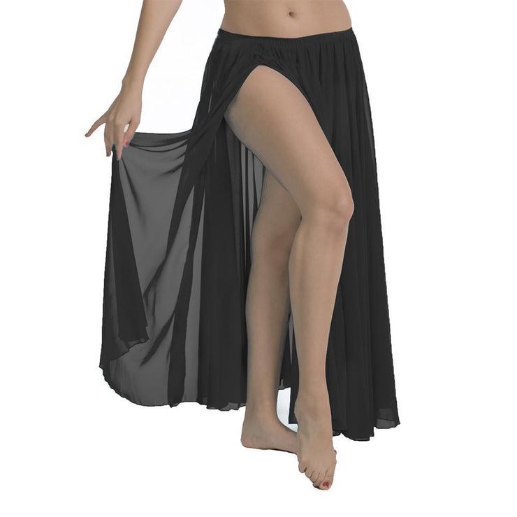 Belly Dance Chiffon Skirt With Side Slit Simply Sheer 29 99 Usd