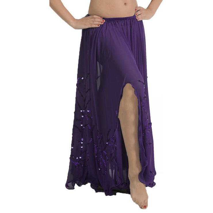 Belly Dance Full Circular Sequined Chiffon Skirt | SEQUINED PANEL - 59. ...