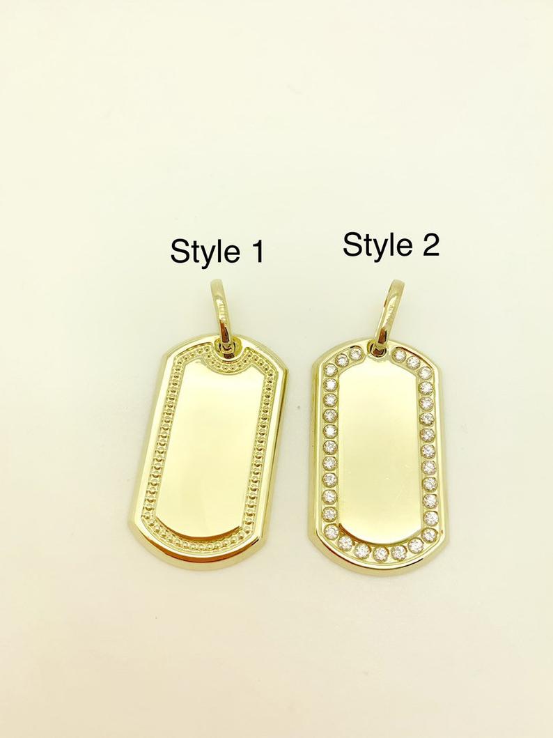 10k gold dog tag necklace