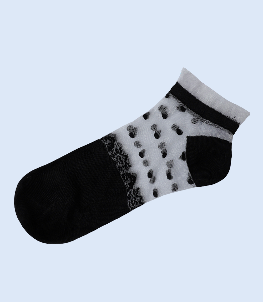 WA1355-BLACK-Women Ankle Sock – Borjan